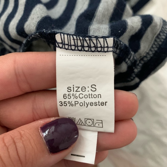 Striped notched crop tee - Picture 3 of 3